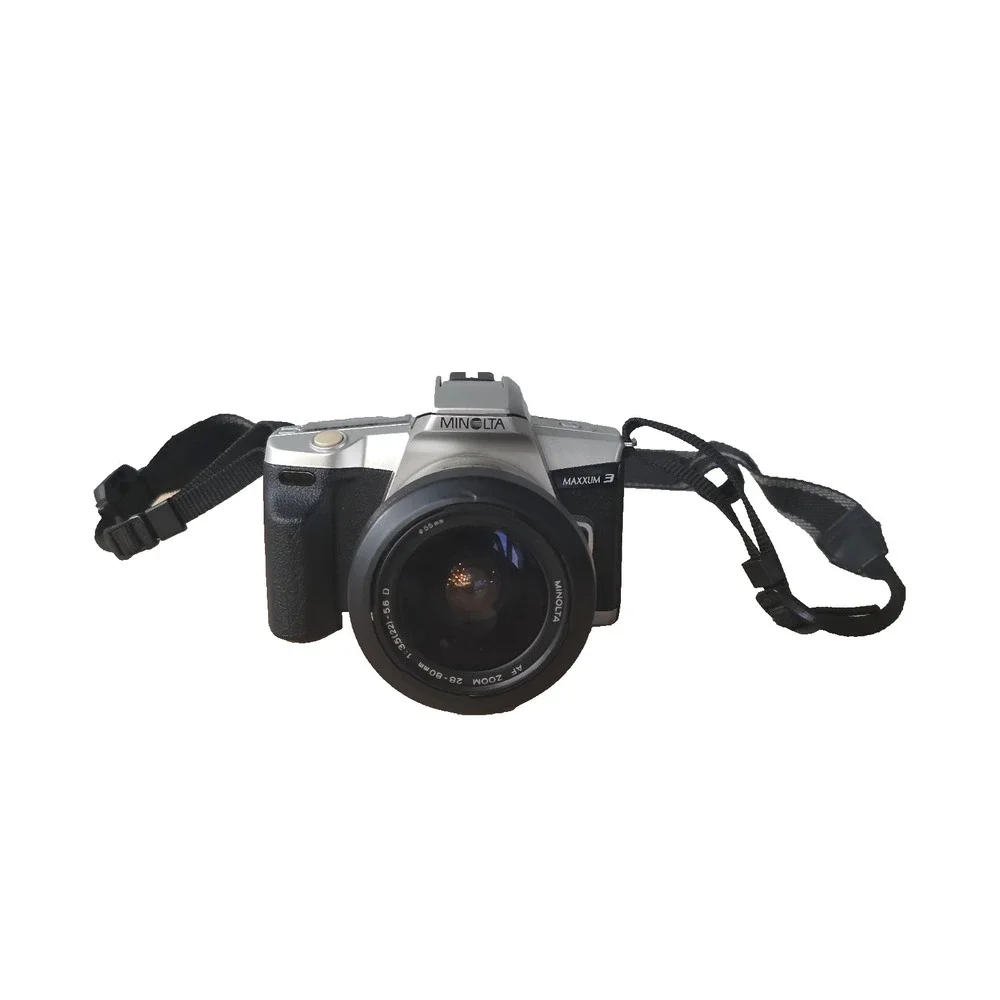 Minolta Maxxum 3 SLR Film Camera 55mm 28.80 AF 0.4m/1.3ft Standard Prime Lens